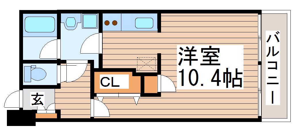 アーバンフラッツ榴ヶ岡(1K/4階)の間取り写真