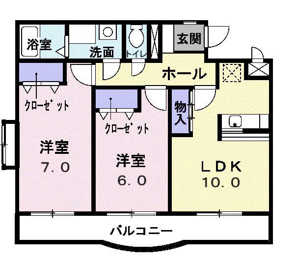 グレースマンション(2LDK/2階)の間取り写真
