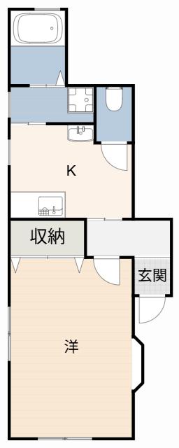 サラティ2(1K/1階)の間取り写真