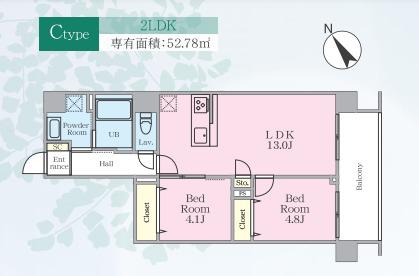 春日テラス(2LDK/2階)の間取り写真