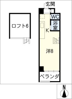 クレイタスパークIII(ワンルーム/4階)の間取り写真