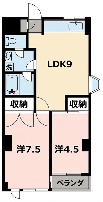 メゾンリビエール(2LDK/2階)の間取り写真
