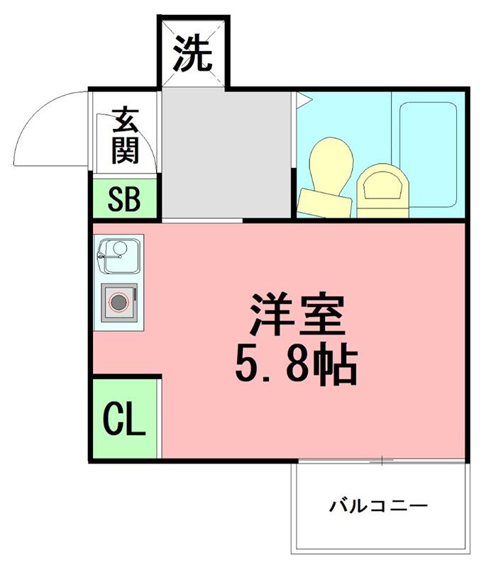 プレステージ新沢II(ワンルーム/2階)の間取り写真