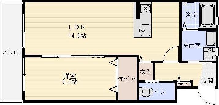 カッシーニ(1LDK/1階)の間取り写真