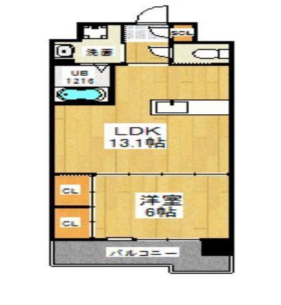 ウィングス八幡駅前(1LDK/10階)の間取り写真
