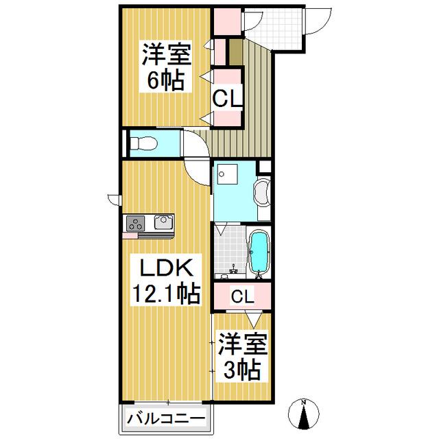 ANGELITE B(2LDK/3階)の間取り写真