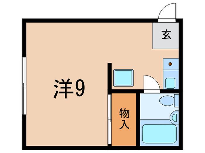 Mスクエアー(ワンルーム/1階)の間取り写真