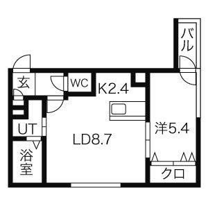 パインヒルズ麻生(1LDK/3階)の間取り写真
