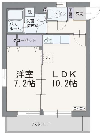 フィールドコートペルラ(1LDK/4階)の間取り写真