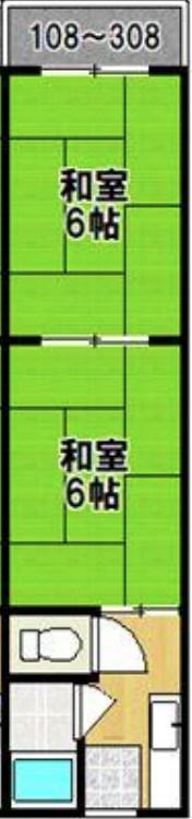パインリーフ鶴見(2K/1階)の間取り写真