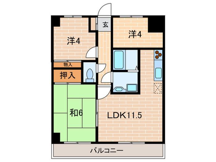 アレグリア2(3LDK/2階)の間取り写真
