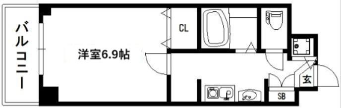 スワンズ京都油小路(1K/4階)の間取り写真
