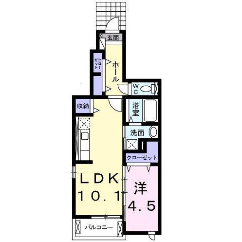 サンシティ・NOVA(1LDK/1階)の間取り写真