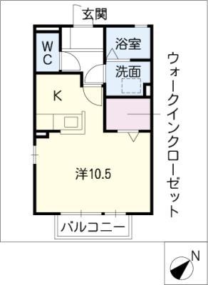 スラージュマン(ワンルーム/1階)の間取り写真