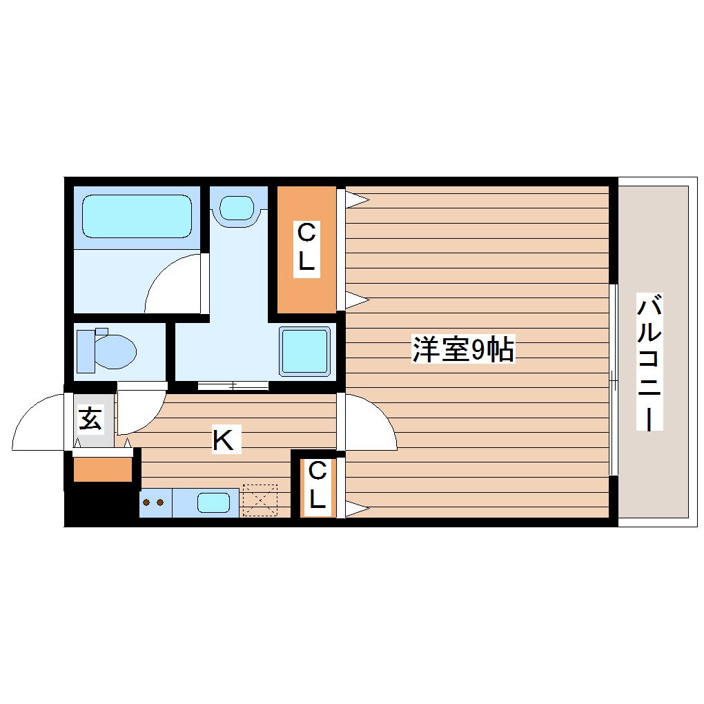 SKY TERRACE MARUSHO(1K/4階)の間取り写真