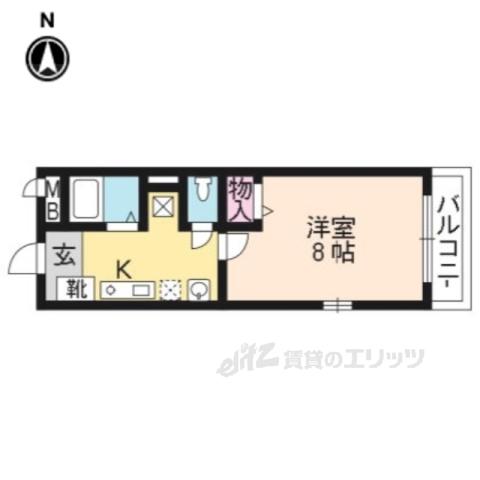 パラス卯兵衛(1K/3階)の間取り写真