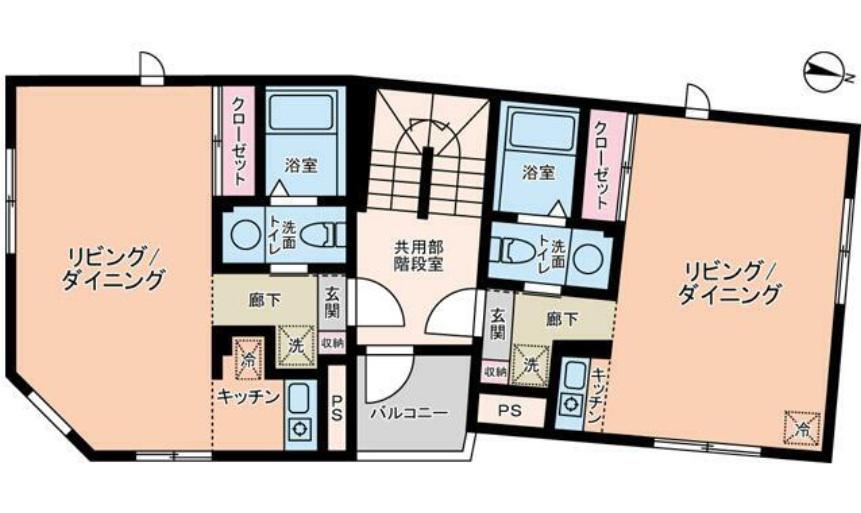COLLINA武蔵小山(ワンルーム/1階)の間取り写真