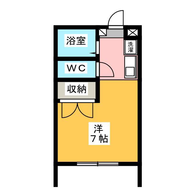 SQUARE II(ワンルーム/1階)の間取り写真