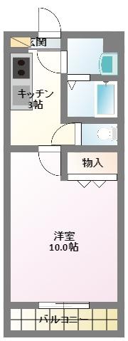 スプランドゥール半田山(1K/2階)の間取り写真