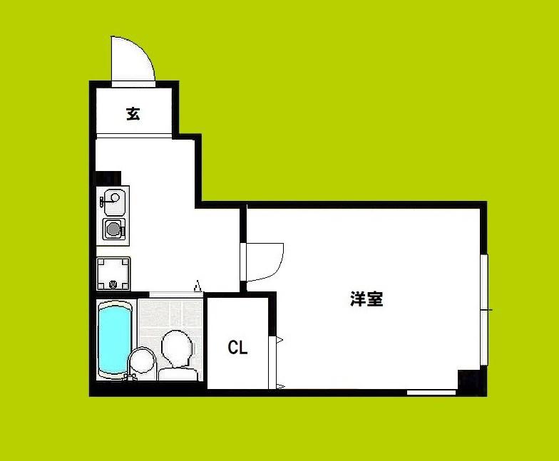 プレアール平野本町(1K/1階)の間取り写真