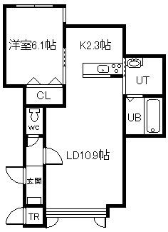 エアフォルク(1LDK/1階)の間取り写真