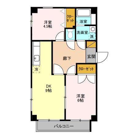第5フェニックス(2DK/4階)の間取り写真