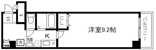 ポポラーレ御池(1K/1階)の間取り写真