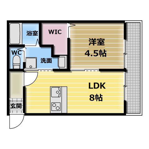 東花園コーポ(1LDK/2階)の間取り写真