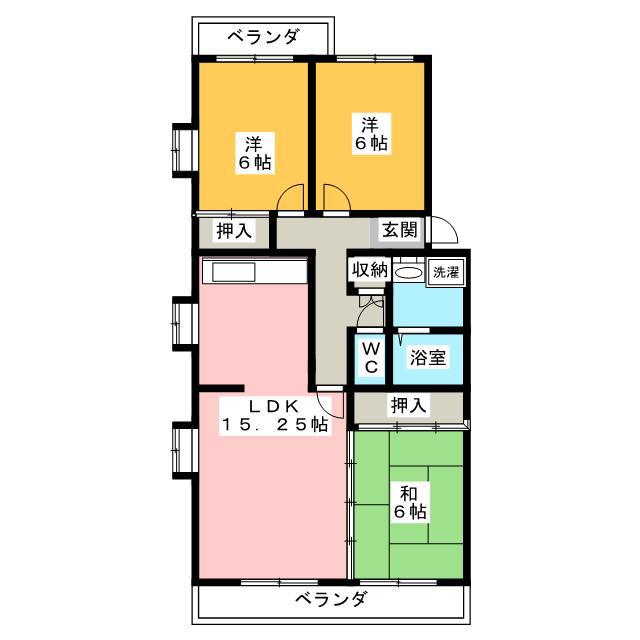 サニータウン堀木 5(3LDK/5階)の間取り写真