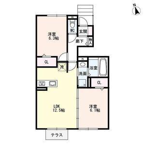 ATLAS(2LDK/1階)の間取り写真