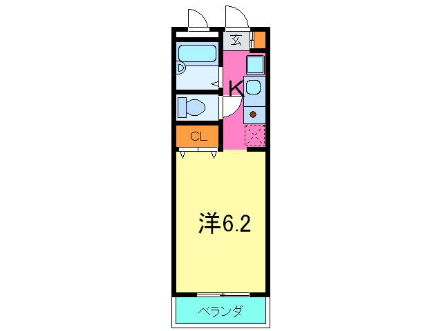 エスペランサ1(1K/1階)の間取り写真