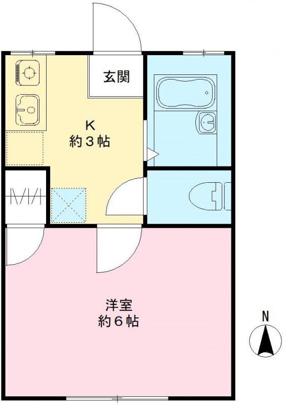ハイツ蘭(1K/1階)の間取り写真