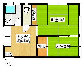 セイワコーポ(2DK/2階)の間取り写真