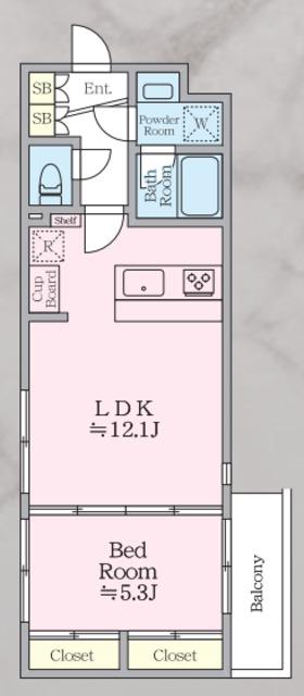 MEJIRORESIDENCE(1LDK/4階)の間取り写真