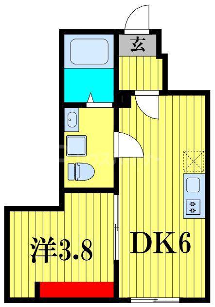 ルナアルタ(1DK/1階)の間取り写真