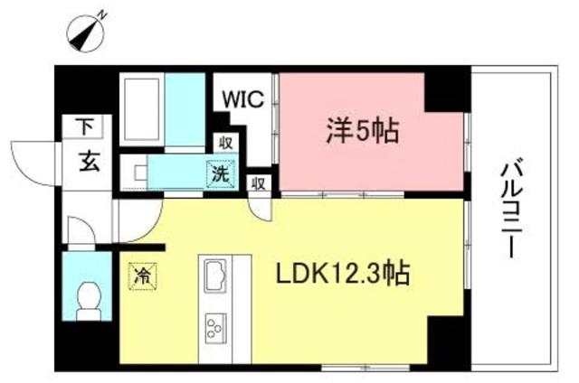 プレズィール・イケダヤ(1LDK/6階)の間取り写真