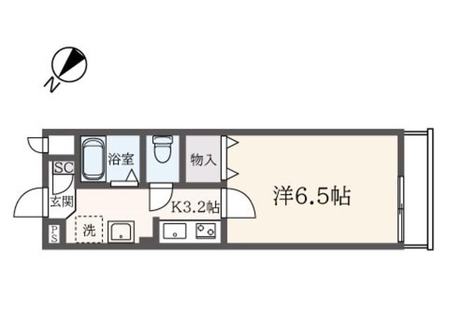 CLASSES(1K/2階)の間取り写真