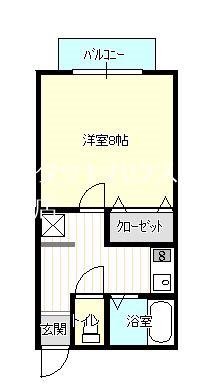 エスポアールIZUMI(1K/1階)の間取り写真