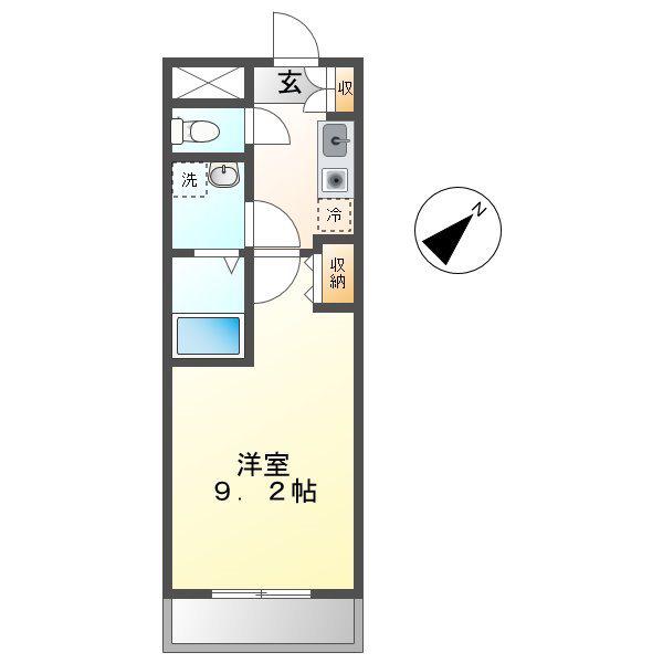 LIOREIA(1K/1階)の間取り写真