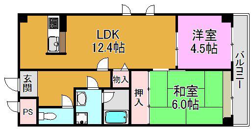 デルニエアン(2LDK/2階)の間取り写真