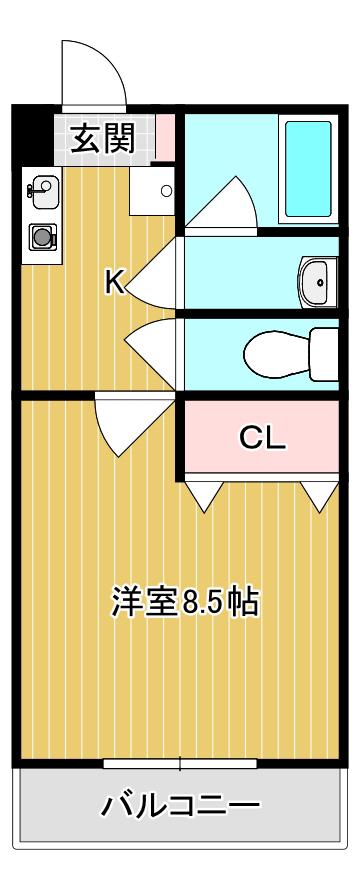 YSビル(1K/2階)の間取り写真