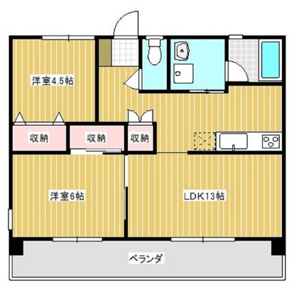 リアンケイ(2LDK/1階)の間取り写真