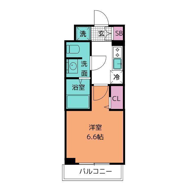 THE PASEO 新小岩(1K/14階)の間取り写真