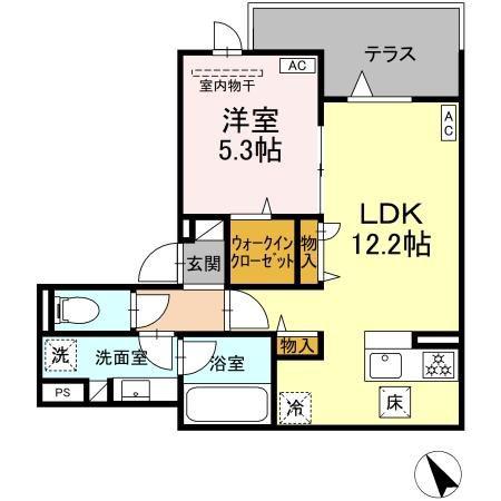 ASSET-COURT世田谷船橋(1LDK/1階)の間取り写真