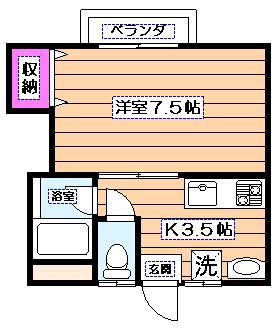 プレッソ阿佐谷(1K/2階)の間取り写真