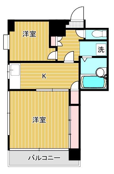 サントピアマンション(2K/3階)の間取り写真