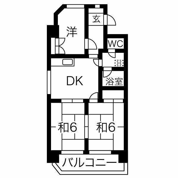 半田第2ロイヤルマンション(3DK/4階)の間取り写真