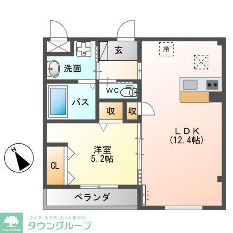 SIMA笹丘(1LDK/3階)の間取り写真