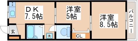 星が丘アパートメント(2DK/2階)の間取り写真