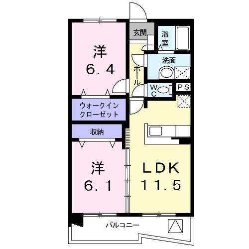 ファインヴィレッジ(2LDK/3階)の間取り写真